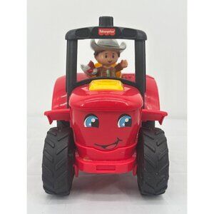 Fisher Price Little People Caring for Animals Red Musical Farm Tractor & Farmer